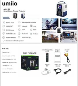 ویدئو پروژکتور اندروید Umiio Q5 - Image 7