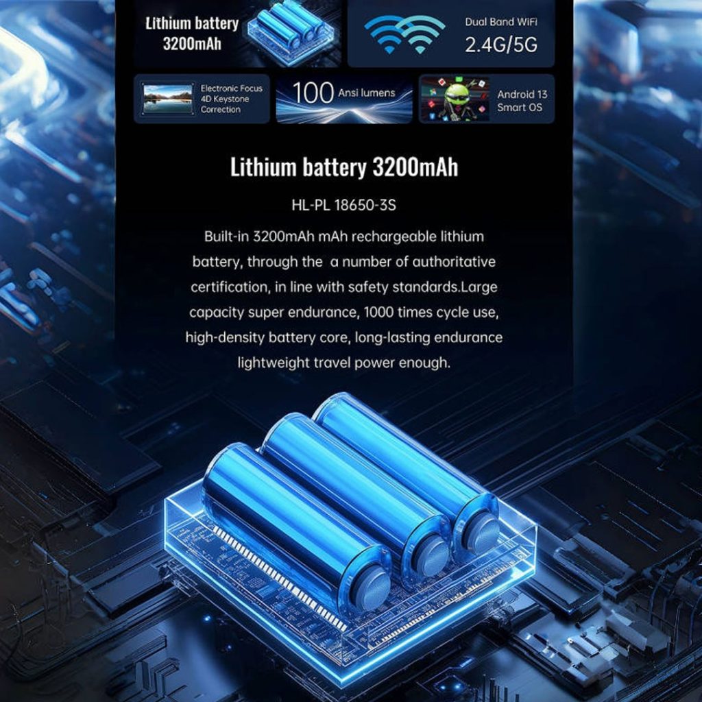 ویدئو پروژکتور اندروید شارژی Mini Portable Projector H1P